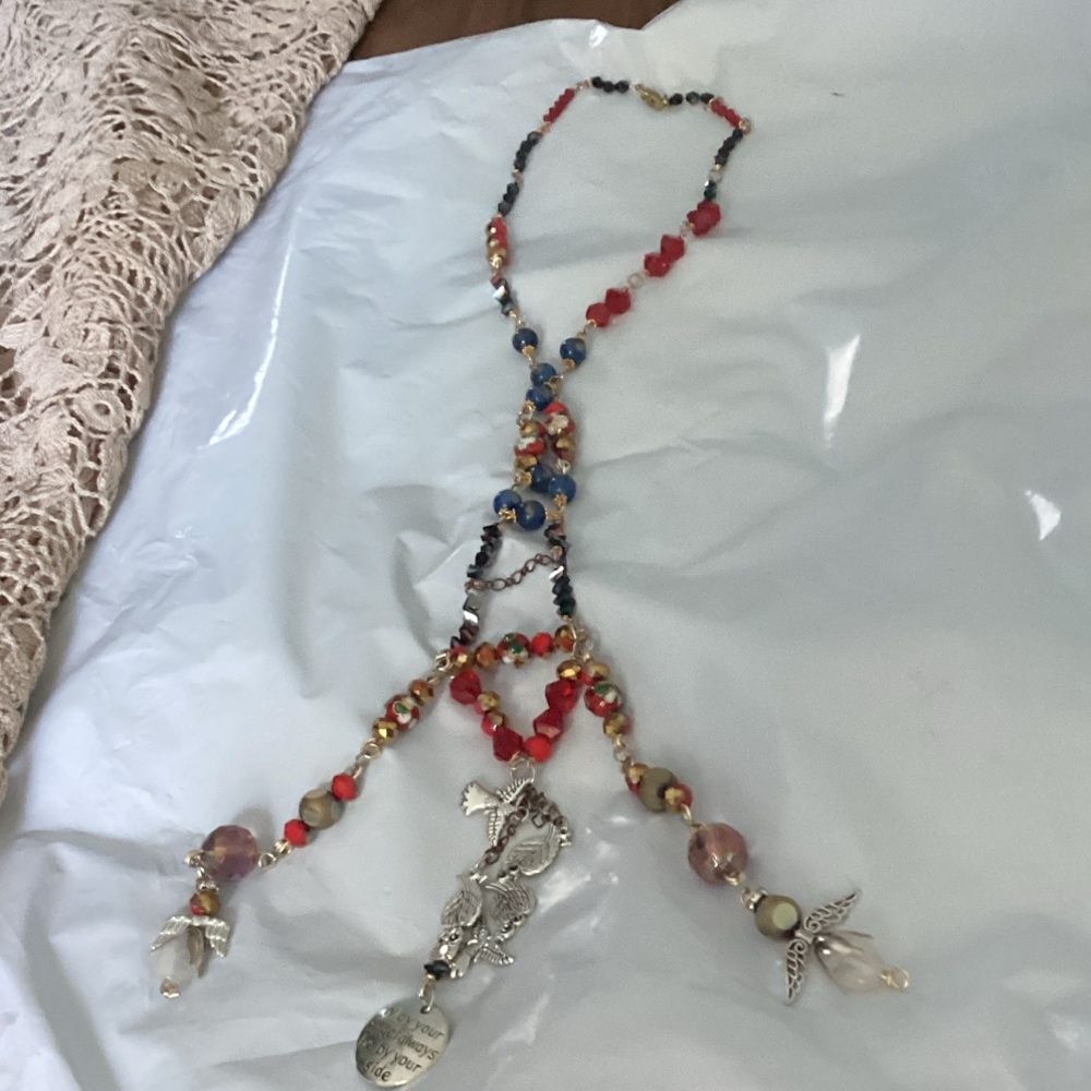 Colorful Beaded Necklace with Silver Accents